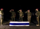 Ceremonia llevada a cabo por el ejército Israelí en Gaza en memoria del secuestrado israelí Eliyahu Margalit.