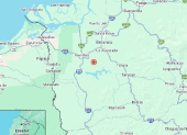 Epicentro del sismo de magnitud 6.4 localizado cerca de Arenillas, provincia de El Oro, el 21 de octubre.