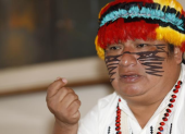 El líder de la Conaie, Marlon Vargas, anunció el fin del paro nacional.