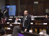El legislador ponente, Diego Franco, fue el primero en tomar la palabra en el debate de la ley urgente.