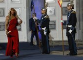 La tenista estadounidense Serena Williams tras la finalización de la ceremonia de entrega de los Premios Princesa de Asturias celebrada en el Teatro Campoamor, en Oviedo.