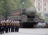 Imagen de archivo de un misil nuclear ruso durante un desfile militar en la Plaza Roja de Moscú.