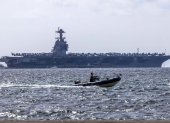 Fotografía de archivo fechada del 03 de octubre de 2025 del portaviones nuclear estadounidense USS Gerald R. Ford llegando a Palma (España).