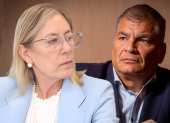 Rafael Correa y Anabella Azín, protagonistas de una rivalidad política que perdura en Ecuador.