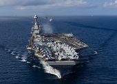 Fotografía cedida el pasado 30 de octubre por la Marina de los Estados Unidos del portaviones USS Gerald R. Ford (CVN 78).