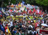 La multitudinaria marcha se realizó en la ciudad amazónica de Belém, a pocos metros del recinto donde se realiza la COP30.