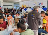 El CNE contabilizó los votos de Quito en la consulta popular en el Centro de procesamiento electoral de Pichincha.