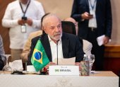Fotografía del presidente de Brasil, Luiz Inácio Lula da Silva, hablando en la IV Cumbre CELAC-UE en Santa Marta (Colombia)