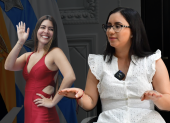 Tatiana Coronel (RETO) y Blanca López (Revolución Ciudadana).