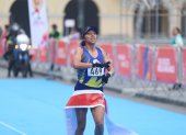 Silvia Ortiz, maratonista ecuatoriana que ganó el oro en los Juegos Bolivarianos 2025.