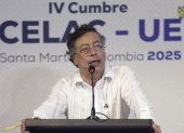 El presidente de Colombia, Gustavo Petro, ofrece declaraciones al final de la IV Cumbre CELAC-UE en Santa Marta.
