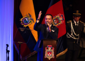 Pabel Muñoz en la sesión solemne de la fundación de Quito.