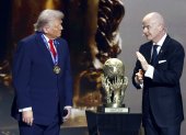 Donald Trump, presidente de EE. UU., y Gianni Infantino, mandamás de la FIFA.