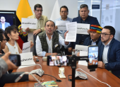 El jefe de la bancada de Revolución Ciudadana Juan Andrés González cuestionó la versión del abogado del Grupo Noboa.
