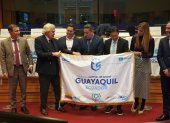 Miembros del Municipio de Guayaquil recibieron el galardón en Bélgica.