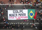 Manifestación contra el proyecto de ley conocido como "PL de la Dosimetría" y contra la amnistía al expresidente de Brasil Jair Bolsonaro este domingo, en Sao Paulo (Brasil)