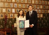 María Corina Machado junto a Jørgen Watne Frydnes, presidente del Comité Noruego del Nobel