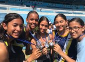La selección femenina juvenil de atletismo de Fedeguayas.