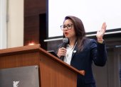 La exasambleísta y ministra de Gobierno, Nataly Morillo.