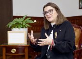 La vicepresidenta de Ecuador, María José Pinto, habla en una entrevista con EFE el 22 de diciembre de 2025 en Quito (Ecuador).