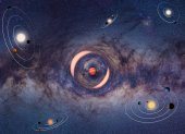 Astro. Un planeta errante que produce microlentes gravitacionales en una estrella distante en el centro galáctico.