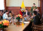 Daniel Noboa encabeza la reunión en Carondelet con el Bloque de Seguridad.