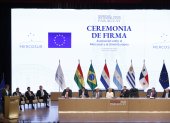 La ceremonia de la firma del acuerdo de libre comercio entre la Unión Europea (UE) y los países del Mercosur.