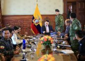 Daniel Noboa reunió al frente de seguridad y a su Gabinete en dos días antes de su gira.