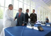 En la inauguración del Centro de Fusión de Inteligencia Ecuatoriano-Europeo se entregaron drones.