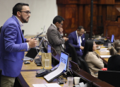 El asambleísta Roque Ordóñez, de Revolución Ciudadana, interviene en el Pleno.