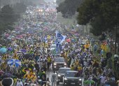 Personas participaron en una manifestación por la amnistía para el expresidente de Brasil, Jair Bolsonaro, este domingo 25 de enero en Brasilia.