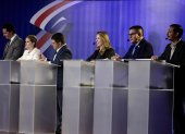 Fotografía del 27 de enero de 2026 que muestra a los candidatos presidenciales,en un debate en San José (Costa Rica).