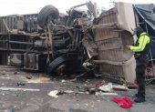 Siniestro de tránsito provocó cierre vial en la Panamericana Sur, cantón Mejía
