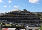Fotografía que muestra el exterior de la cárcel El Helicoide este sábado 31 de enero, en Caracas (Venezuela).