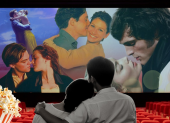 Referencial.Parejas disfrutan de películas románticas en el cine como parte del ritual de San Valentín.