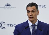 MUNICH (Germany), 14/02/2026.- El presidente del Gobierno español, Pedro Sánchez, interviene durante la 62.ª Conferencia de Seguridad de Múnich (MSC).