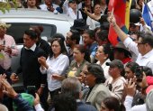 La prefecta de Pichincha, Paola Pabón, encabezo la marcha el pasado 3 de marzo de 2026.