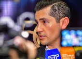 Xavier Rosero, presidente de la Federación Ecuatoriana de Exportadores, en diálogo con la prensa en Guayaquil.