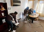 Fiscalía publicó fotos sobre el allanamiento en la sede de Quito.