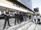 Ambiente desde el Complejo Judicial Norte de Quito, donde se declaró fallida la audiencia en el Caso Goleada.