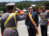 El presidente Daniel Noboa anunció el toque de queda en una ceremonia castrense.
