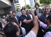 El alcalde de Guayaquil, Aquiles Álvarez, tras una audiencia en Quito.