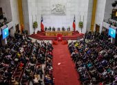 Asistentes del salón plenario del Congreso Nacional, en Valparaíso (Chile).