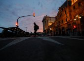 La estación ferroviaria de Plaza Constitución en la Ciudad de Buenos Aires, durante una huelga general en protesta contra el proyecto de reforma laboral.