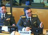 Leonardo Alvear (derecha9 durante su participación ante el Comité contra las Desapariciones Forzadas.