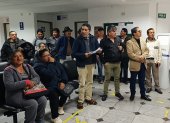 Yaku Pérez, de la Federación de Organizaciones Indígenas y Campesinas del Azuay, encabeza la acción de protección.