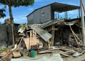 El Oro. Esta es una de las viviendas afectadas tras una de las explosiones.