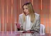 La primera ministra italiana, Giorgia Meloni, aparece en el programa de televisión italiano Raiuno Cinque Minuti,en Roma (Italia), el 20 de marzo de 2026.