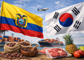 Exportaciones ecuatorianas como cacao, café, frutas y cárnicos apuntan a ingresar al mercado de Corea del Sur con beneficios arancelarios.