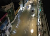 El agua cubrió algunas calles de extremo a extremo.